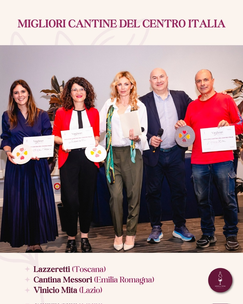 Le cantine premiate a ViniAmo 2025 con i 4 Cuori