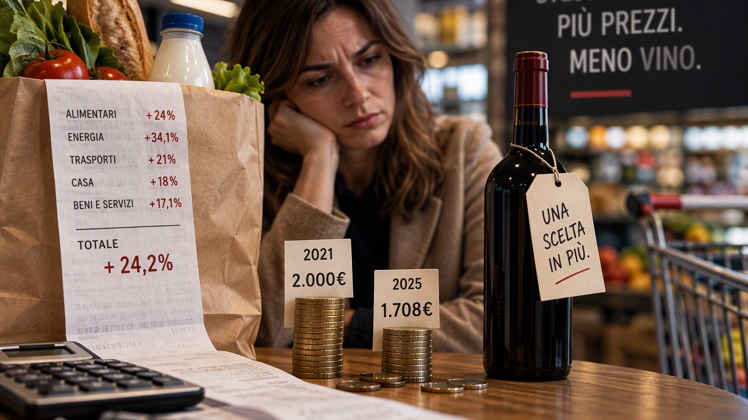 Il vino perde volumi
